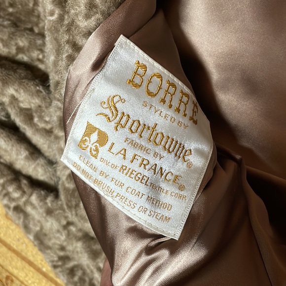 Vintage 1950s Borre Sportowne Women's Faux Fur Swing Coat Size  16 Brown Jacket - Picture 6 of 12
